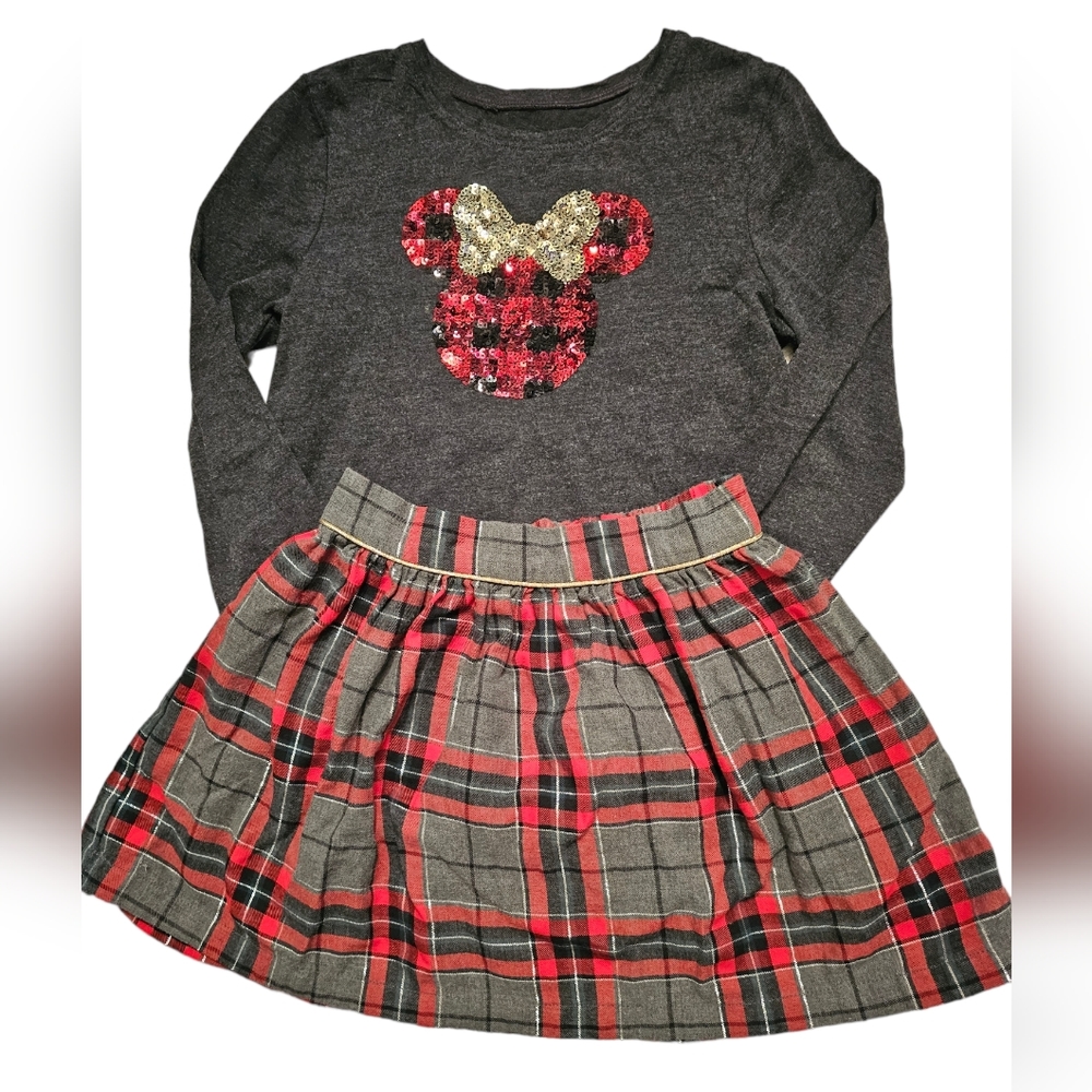 Disney Minnie Mouse shirt and skirt set